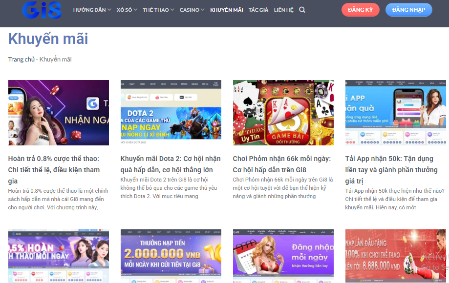 Khuyến mãi hấp dẫn tại nhà cái Gi8